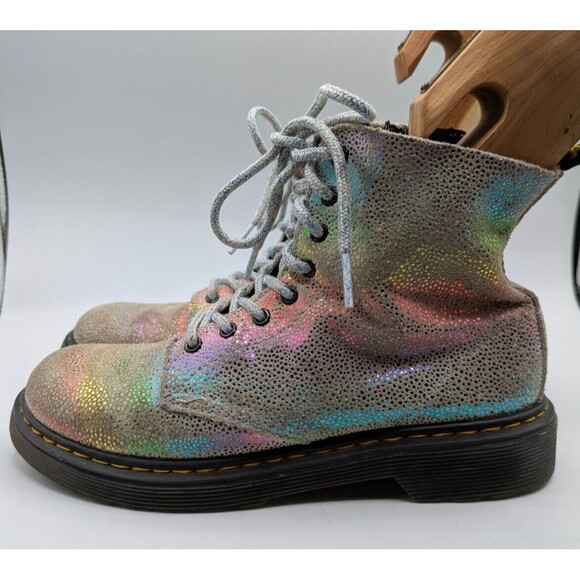 Dr Doc Martens 1460 Pascal J Iridescent Boots Girls US Size 3 - Picture 7 of 14